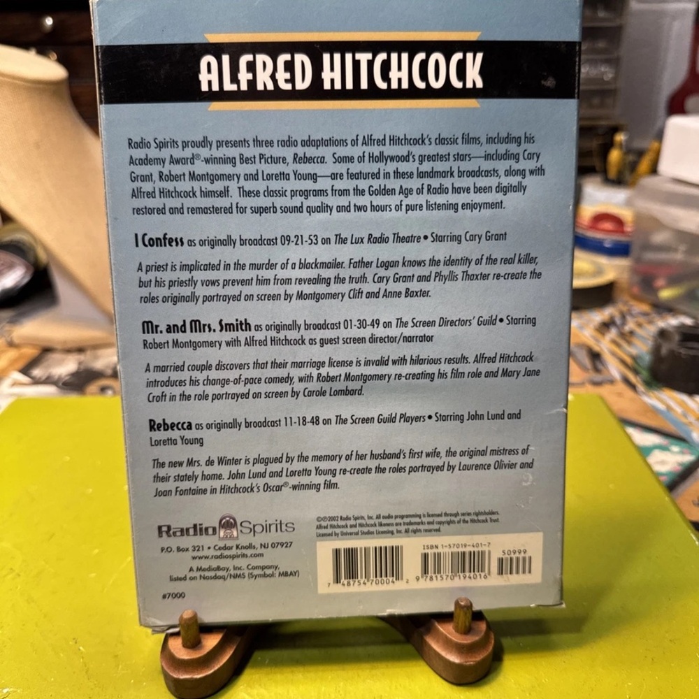 Alfred Hitchcock I CONFESS MR and Mrs Smith REBECCA Audio Cassettes - Picture 2 of 3